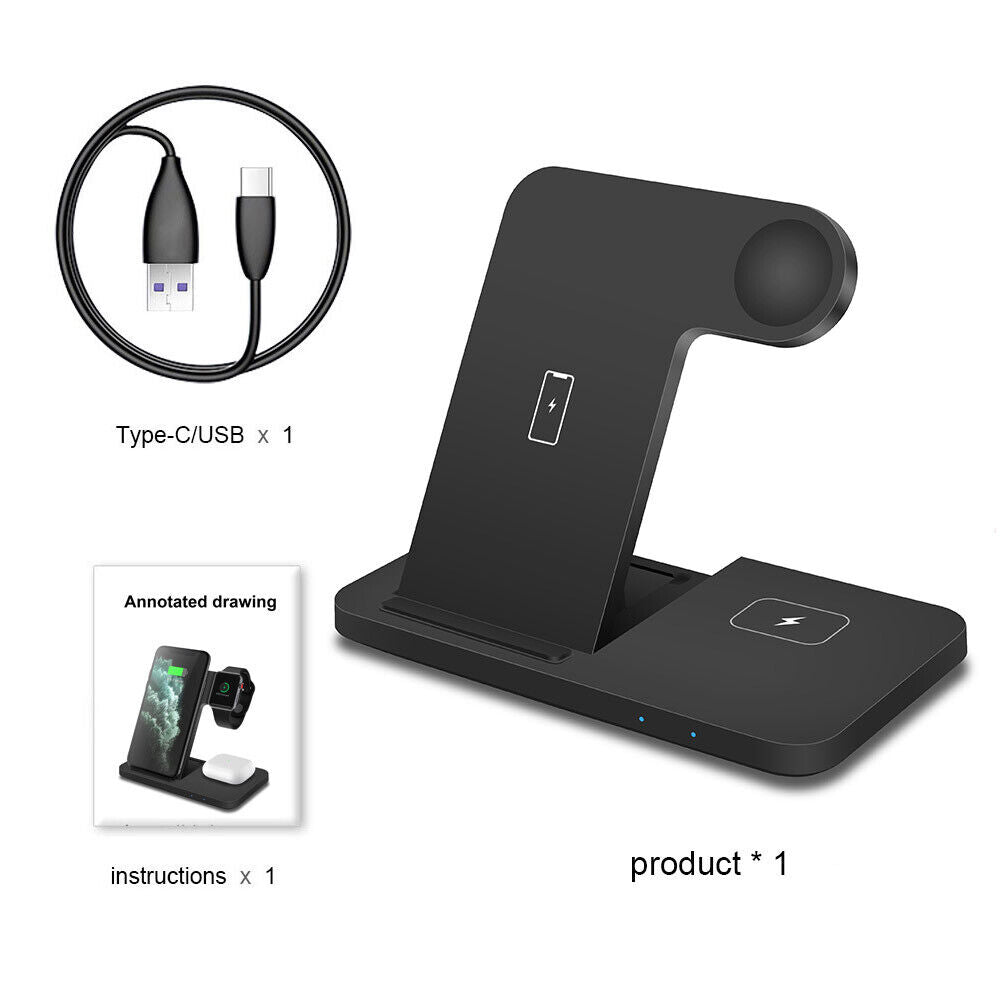 3 in 1 Wireless Charger Dock Charging Station for Apple Watch Iphone 17 16 15 14