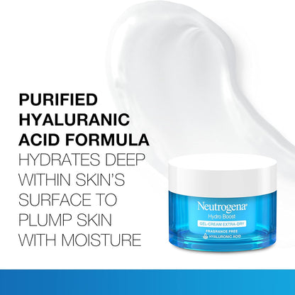 Hydro Boost Hyaluronic Acid Hydrating Face Moisturizer Gel-Cream to Hydrate and Smooth Extra-Dry Skin, 1.7 Oz