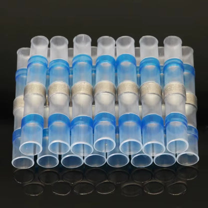 50PCS Heat Shrinkable Wire Connectors SST21 Waterproof Sleeve AWG22-18 Butt Electrical Splice Tinned Solder Seal Terminal