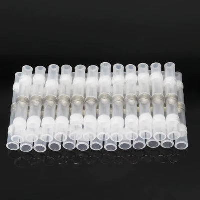 50PCS Heat Shrinkable Wire Connectors SST21 Waterproof Sleeve AWG22-18 Butt Electrical Splice Tinned Solder Seal Terminal