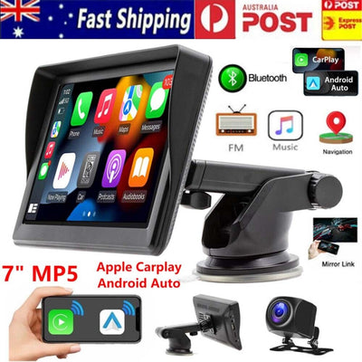 For Apple Carplay Android Auto Bluetooth Head Unit 7" Portable Car Stereo Radio