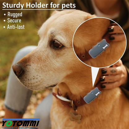 2 Packs Silicone Holder for Tractive GPS Pet Tracker,Waterproof Rubber Accessories Cover Item Finder Anti-Scratch,Secure Sturdy Lightweight Case with Strap for Dog Cat Collar (Black,Grey)