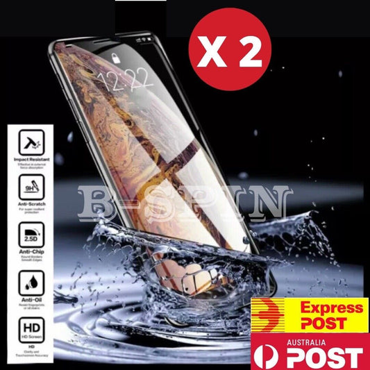 2 X Screen Protector Tempered Glass Iphone 17 Air 16E 15 Pro Max 14 13 12 11 XR