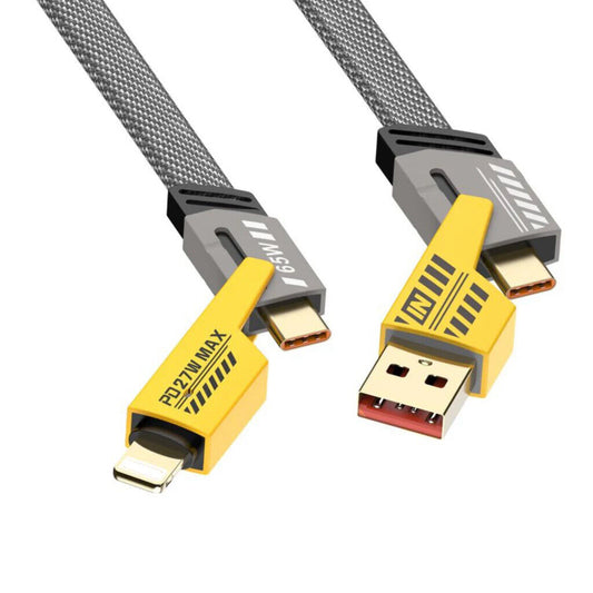 4 in 1 USB a to Type C Metal Charging Cable Data Cord Charger for Samsung Iphone
