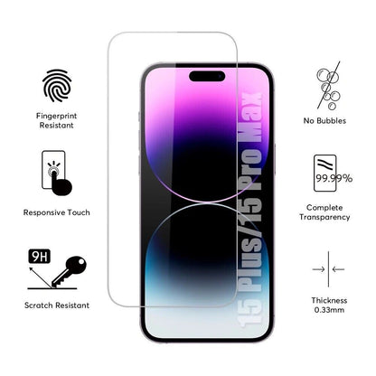2 X Screen Protector Tempered Glass Iphone 17 Air 16E 15 Pro Max 14 13 12 11 XR