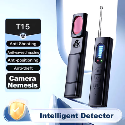 Wireless Camera Detector Protective Alarm Security Sensor Bug Finder GPS RF Signal Lens Tracker Detect Scanner T15 for Security